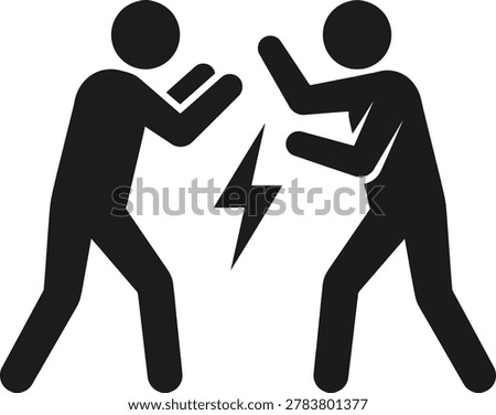 Argument Conflict Communication Problem Silhouette Icon Vector