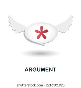 Argument icon. 3d illustration from discussion collection. Creative Argument 3d icon for web design, templates, infographics and more