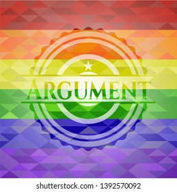 Argument lgbt colors emblem. Vector Illustration. Mosaic.