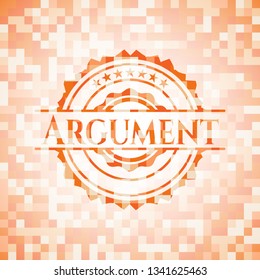 Argument orange mosaic emblem with background