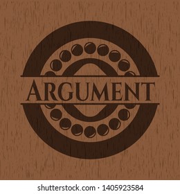 Argument retro style wooden emblem. Vector Illustration.
