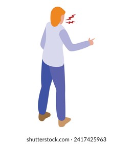 Argument talk icon isometric vector. Stress violence. Dispute mind