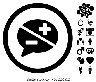 Arguments icon with bonus decorative graphic icons. Vector illustration style is flat iconic black symbols on white background.