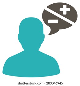 Arguments icon from Business Bicolor Set. Vector style: bicolor flat symbol, grey and cyan colors, rounded angles, white background.