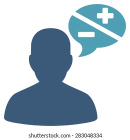 Arguments icon from Business Bicolor Set. Vector style: bicolor flat symbol, cyan and blue colors, rounded angles, white background.