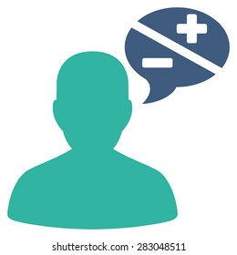 Arguments icon from Business Bicolor Set. Vector style: bicolor flat symbol, cobalt and cyan colors, rounded angles, white background.
