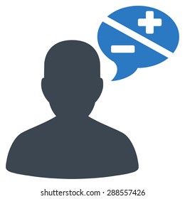 Arguments icon from Business Bicolor Set. Vector style: bicolor flat symbol, smooth blue colors, rounded angles, white background.