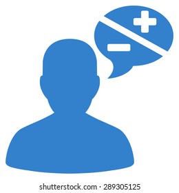 Arguments icon from Business Bicolor Set. Vector style: flat symbol, cobalt color, rounded angles, white background.