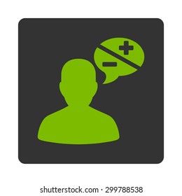Arguments icon. Vector style is eco green and gray colors, flat rounded square button on a white background.