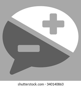 Arguments vector icon. Style is bicolor flat symbol, dark gray and white colors, rounded angles, silver background.