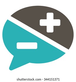Arguments vector icon. Style is bicolor flat symbol, grey and cyan colors, rounded angles, white background.