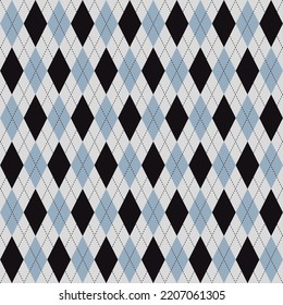 Argyle background in blue black for fabric or background.