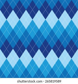 Argyle basic seamless texture blue rhombus