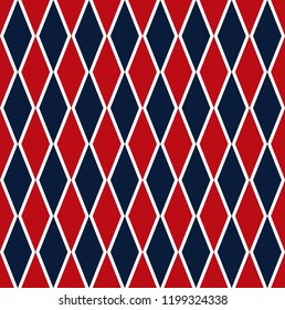 Argyle Diagonal Decorative Red Blue Seamless Harlequin Pattern