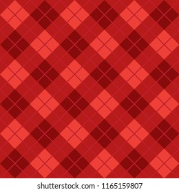 Argyle Diagonal Diamond Seamless Textile Pattern In Red
