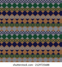 Argyle fair isle seamless pattern design for knitwear, fashion textile, graphics
