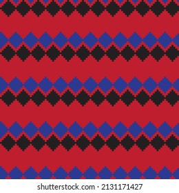 Argyle fair isle seamless pattern design for knitwear, fashion textile, graphics