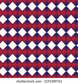 Argyle fair isle seamless pattern design for knitwear, fashion textile, graphics