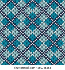 Argyle Knitted Pattern. Seamless Vector Background