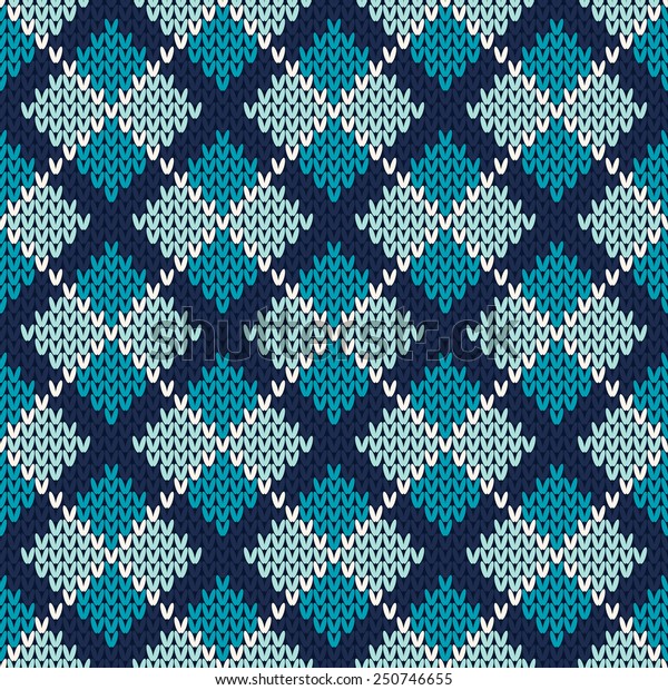 Argyle Knitted Pattern Seamless Vector Background Stock Vector (Royalty ...