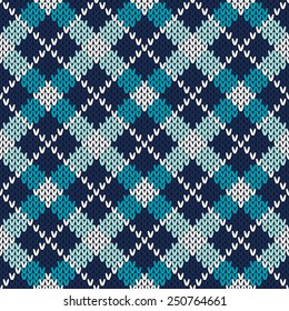 Argyle Knitting Pattern. Seamless Vector Background