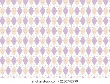 Argyle light purple x cream pattern