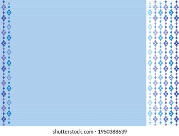 Argyle motif Border Lines Blue Background