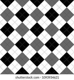 
Argyle pattern. Black background with white.
