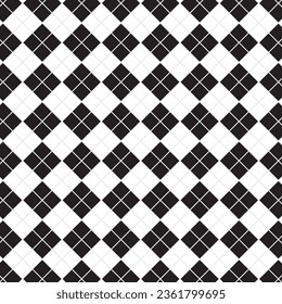 Patrón argílico de formas de diamantes en blanco y negro, Harlequin o diamante 