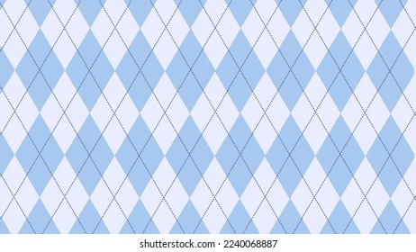 Argyle pattern blue simple background vector illustration.