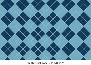 Argyle pattern colorful in gray, navy blue, white. Seamless bright vector argyll background set in pastel colors for gift paper, socks, sweater, jumper, other spring fashion textile print. 