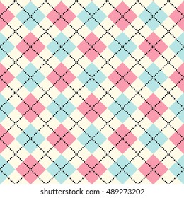 Argyle pattern. Diamond shapes background. Vector