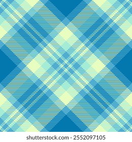 Argyle pattern fabric vector, countryside seamless plaid textile. Equal texture tartan check background in cyan and light colors palette.