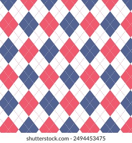 Motif Argyle pour tissus imprimés, textiles, vêtements, fond d'écran et arrière-plans. Design harmonieux  Image vectorielle.