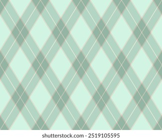 Argyle pattern of geometric rhombus. Harlequin check wallpaper design. Classic diamond shaped textile material for web background, print fabric clothing, sweater, wrapping paper, gift card, invitation