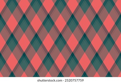 Patrón de argyle de rombo geométrico. Diseño de Fondo de pantalla de cuadros de arlequín. Clásico diamante en forma de material textil para el fondo de Web, ropa de tela de impresión, suéter, papel de embalaje, Tarjeta de regalo, invitación
