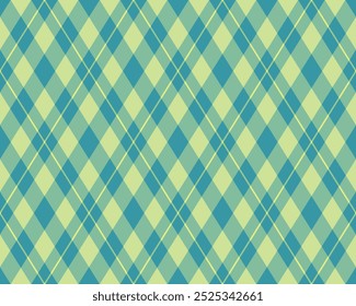 Argyle pattern of geometric rhombus. Harlequin check wallpaper design. Classic diamond shaped textile material for web background, print fabric clothing, sweater, wrapping paper, gift card, invitation