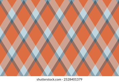 Argyle pattern of geometric rhombus. Harlequin check wallpaper design. Classic diamond shaped textile material for web background, print fabric clothing, sweater, wrapping paper, gift card, invitation