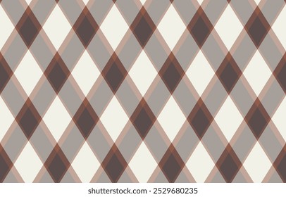 Argyle pattern of geometric rhombus. Harlequin check wallpaper design. Classic diamond shaped textile material for web background, print fabric clothing, sweater, wrapping paper, gift card, invitation