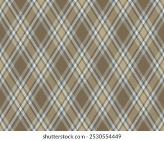 Argyle pattern of geometric rhombus. Harlequin check wallpaper design. Classic diamond shaped textile material for web background, print fabric clothing, sweater, wrapping paper, gift card, invitation