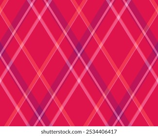 Argyle pattern of geometric rhombus. Harlequin check wallpaper design. Classic diamond shaped textile material for web background, print fabric clothing, sweater, wrapping paper, gift card, invitation