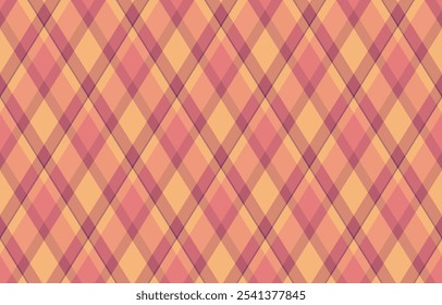 Argyle pattern of geometric rhombus. Harlequin check wallpaper design. Classic diamond shaped textile material for web background, print fabric clothing, sweater, wrapping paper, gift card, invitation