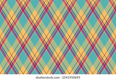 Patrón de argyle de rombo geométrico. Diseño de Fondo de pantalla de cuadros de arlequín. Clásico diamante en forma de material textil para el fondo de Web, ropa de tela de impresión, suéter, papel de embalaje, Tarjeta de regalo, invitación