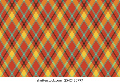 Argyle pattern of geometric rhombus. Harlequin check wallpaper design. Classic diamond shaped textile material for web background, print fabric clothing, sweater, wrapping paper, gift card, invitation