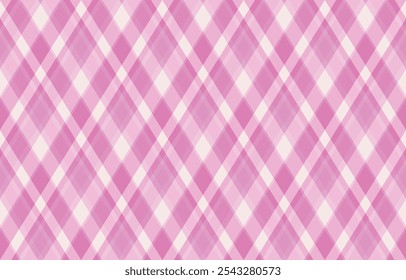 Argyle pattern of geometric rhombus. Harlequin check wallpaper design. Classic diamond shaped textile material for web background, print fabric clothing, sweater, wrapping paper, gift card, invitation
