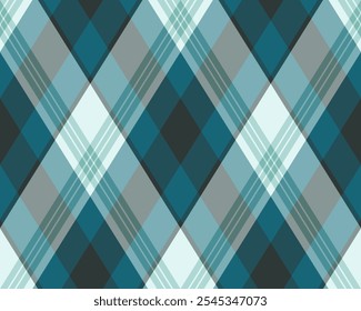 Argyle pattern of geometric rhombus. Harlequin check wallpaper design. Classic diamond shaped textile material for web background, print fabric clothing, sweater, wrapping paper, gift card, invitation