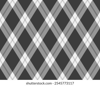 Argyle pattern of geometric rhombus. Harlequin check wallpaper design. Classic diamond shaped textile material for web background, print fabric clothing, sweater, wrapping paper, gift card, invitation