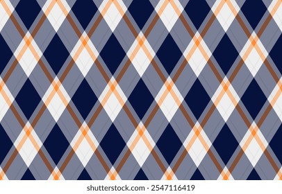 Argyle-Muster von geometrischen Rhombus. Harlequin Check Tapete Design. Klassisches diamantförmiges Textilmaterial für Webhintergrund, Stoffdruck Kleidung, Pullover, Einwickelpapier, Geschenkkarte, Einladung