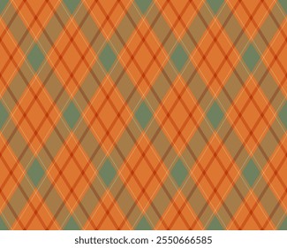 Argyle pattern of geometric rhombus. Harlequin check wallpaper design. Classic diamond shaped textile material for web background, print fabric clothing, sweater, wrapping paper, gift card, invitation