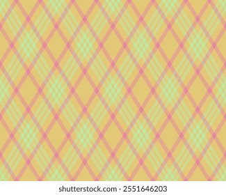 Argyle pattern of geometric rhombus. Harlequin check wallpaper design. Classic diamond shaped textile material for web background, print fabric clothing, sweater, wrapping paper, gift card, invitation